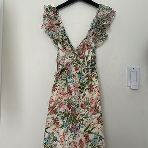 Other Stories Printed Floral Midi Dress Sz 8